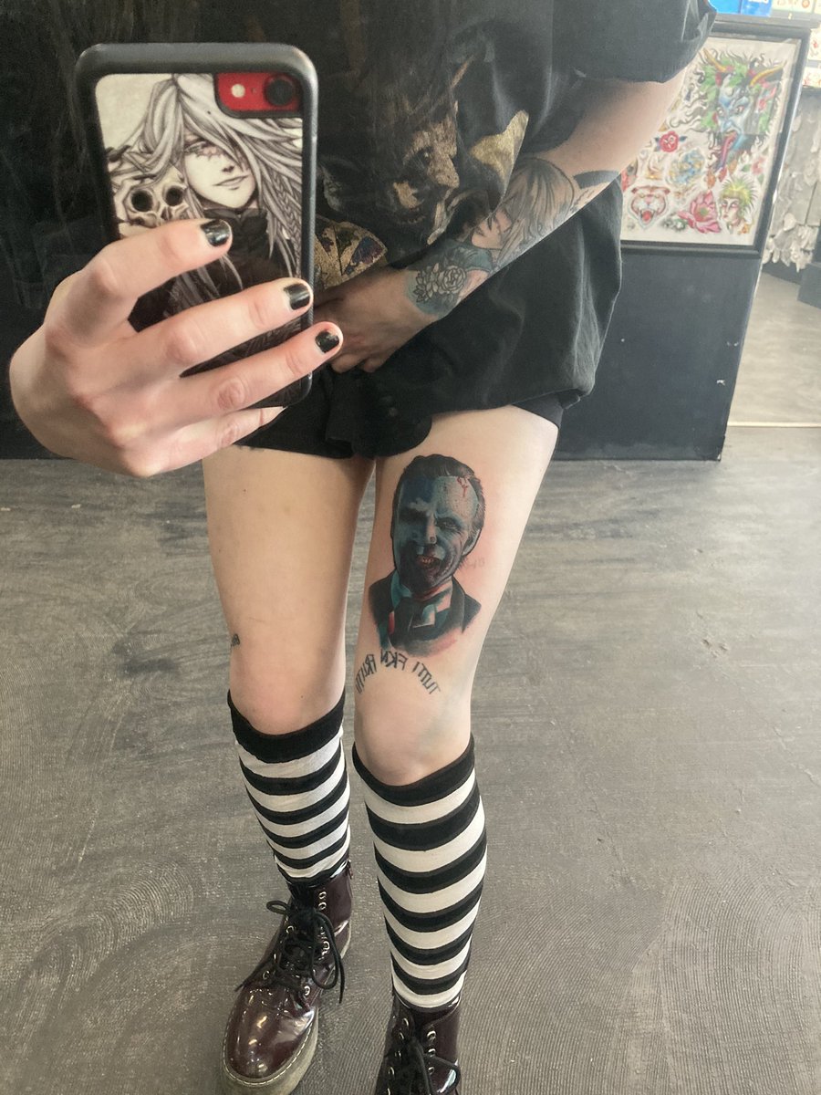 blamenotmyparts's tweet photo. I always take shitty ass pics and my skin hated getting this but :D Doom-Head! #Doomhead #RobZombie31 https://t.co/cGFCLwl4jG