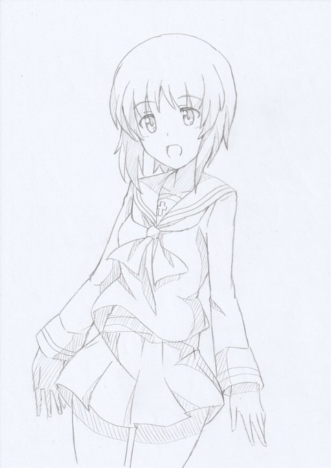 トレス台で描いたみぽりん。 