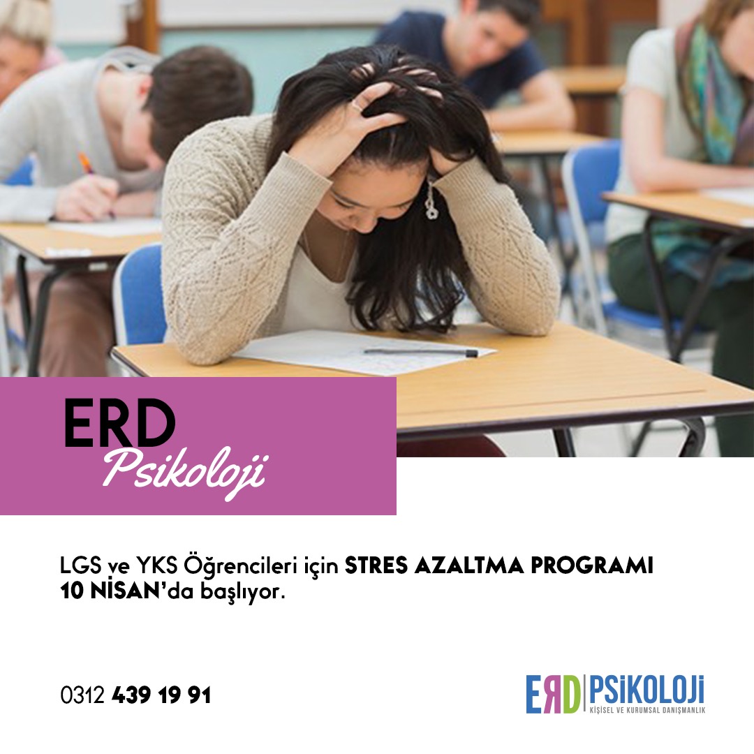 YKS ve LGS öğrencileri için stres azaltma programı 10 Nisan'da başlıyor!

Stres hayatımızın birçok alanında yer almaktadır. Çocuklardan yetişkinlere, okuldan sınava, sosyal yaşamdan iş hayatına farklı yaşam süreçlerinde stresin çeşitli etkilerini gözlemliyoruz.

 0312 439 19 91