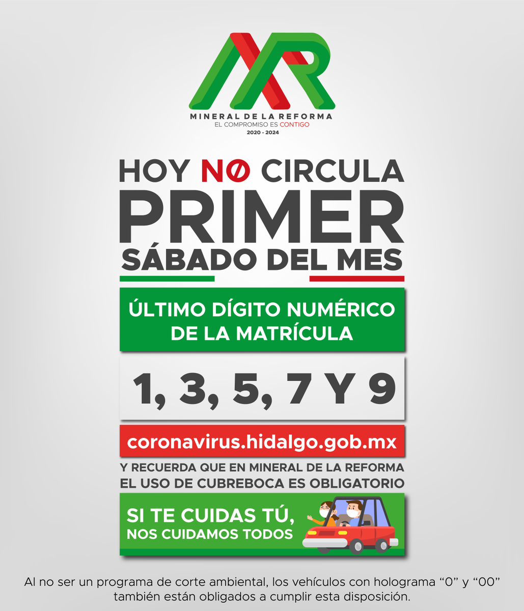 AMineralReforma's tweet photo. La pandemia nos ha llevado a extremar las medidas de prevención con el fin de salvaguardar la salud de las y los mineralreformenses.
En coordinación con el gobierno estatal se optó por reducir la movilidad en el municipio.
#Quenosetepase #MineralDeLaReforma #ElCompromisoEsContigo https://t.co/KZbt1nTdzS