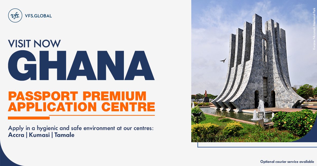 VFSGlobal's tweet photo. Our Ghana Passport Premium Application Centre is now open to welcome you across three locations! We look forward to helping you have a safe, hygienic and smooth application.
Website: https://t.co/wb0w9TKDpK
Email ID: info.ghpassport@vfshelpline.com
Call centre: 0302214944 https://t.co/lCs77CoNmg