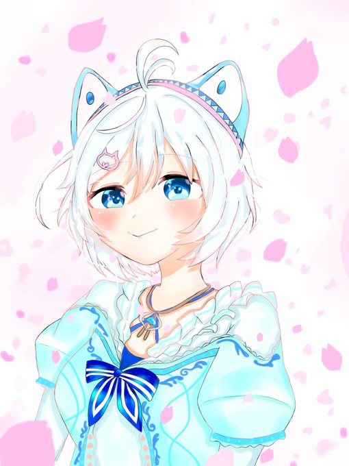 「siro (dennou shoujo youtuber siro) blue dress」Fan Art(Latest)