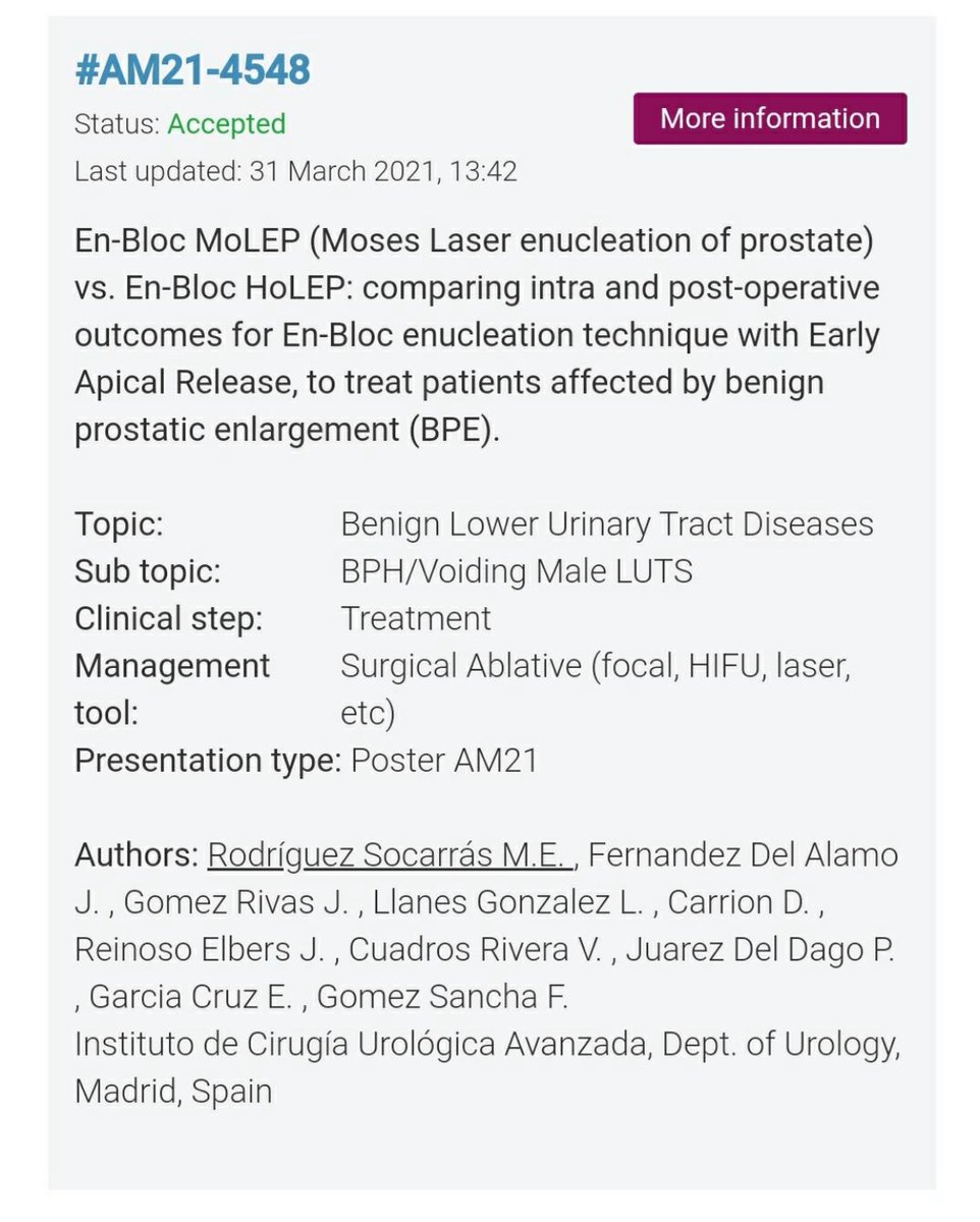 fgomsan's tweet photo. @DongNguyeb In my opinion, MOSES is a major upgrade to classic HoLEP, our data is similar, to be presented at EAU this year. https://t.co/pHgbX07yNY