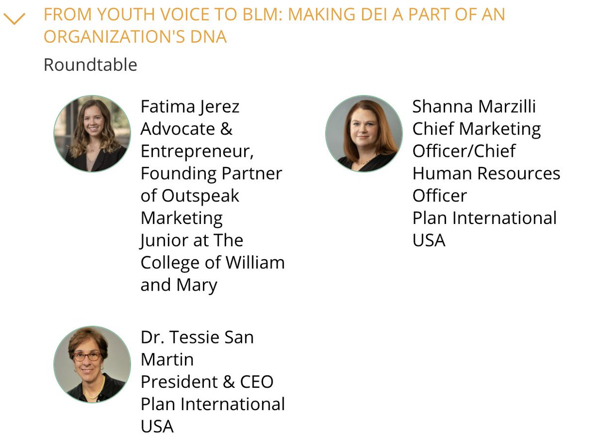 5. "FROM YOUTH VOICE TO BLM: MAKING DEI A PART OF AN ORGANIZATION'S DNA" This thread is exhausting - maybe  @nomorewanels  @LeadrshpSoWhite or  @CharitySoWhite can help fill in why this is problematic: We'll start - Where  Are The Black Development Leaders In This Panel