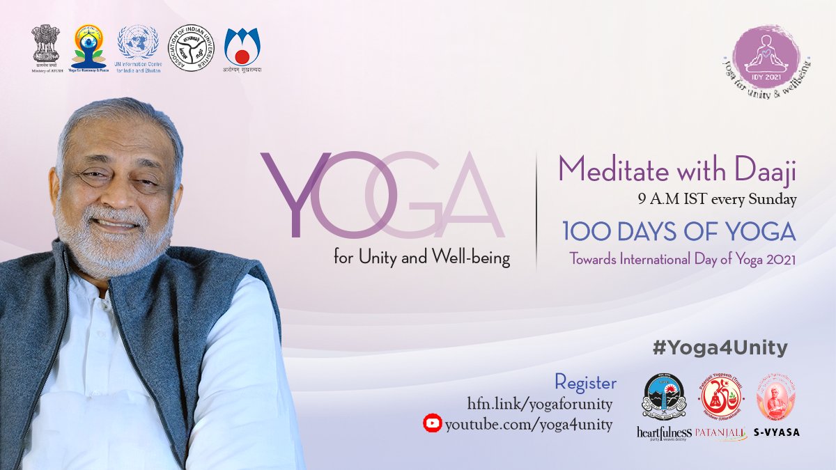 heartfulness's tweet photo. Meditation can sharpen your attention. Try it yourself and find out!

Tune in on Sunday, 4th April 2021, 9 A.M IST onwards for an immersive experience with Heartfulness Guide, @kamleshdaaji. 

Register now: https://t.co/9a2XBHtgJU

#Yoga4Unity #Heartfulness #Meditation #Daaji https://t.co/Av103d5AiR