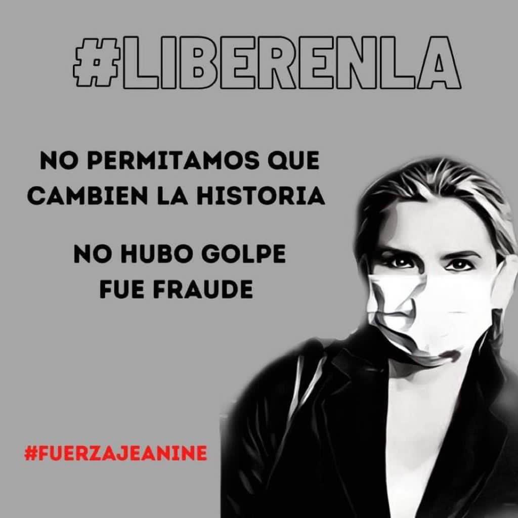 KarenLongaric's tweet photo. Ya son tres semanas del aberrante arresto de la ex presidenta @JeanineAñez
Repudiemos a los que la apresaron y también a los que consienten y toleran este trato ilegal, cruel, inhumano y degradante! Libertad para Añez! https://t.co/oAaqm6v0nS