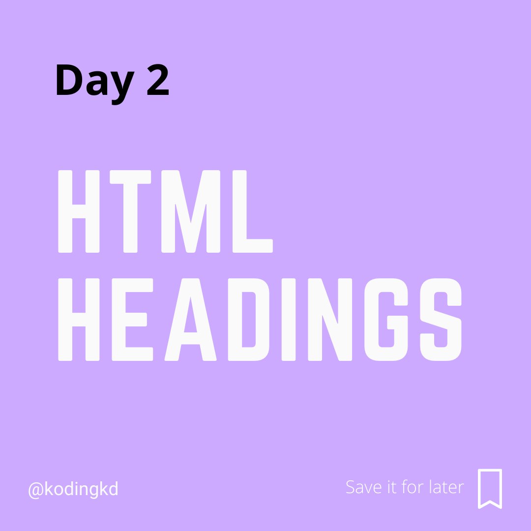 kodingkd's tweet image. Day - 1 | what is HTML ?
Follow @kodingkd for more 💯
.
Was It helpful?
Let me know in the comments 👇🏼
.
.
.
#30daysofhtml #headingtag #html #htmlcss #css #css3 #learncss #csscoder #csseffects #webphotography #web #webdeveloper #webdevelopment #webdesign #websitedesign