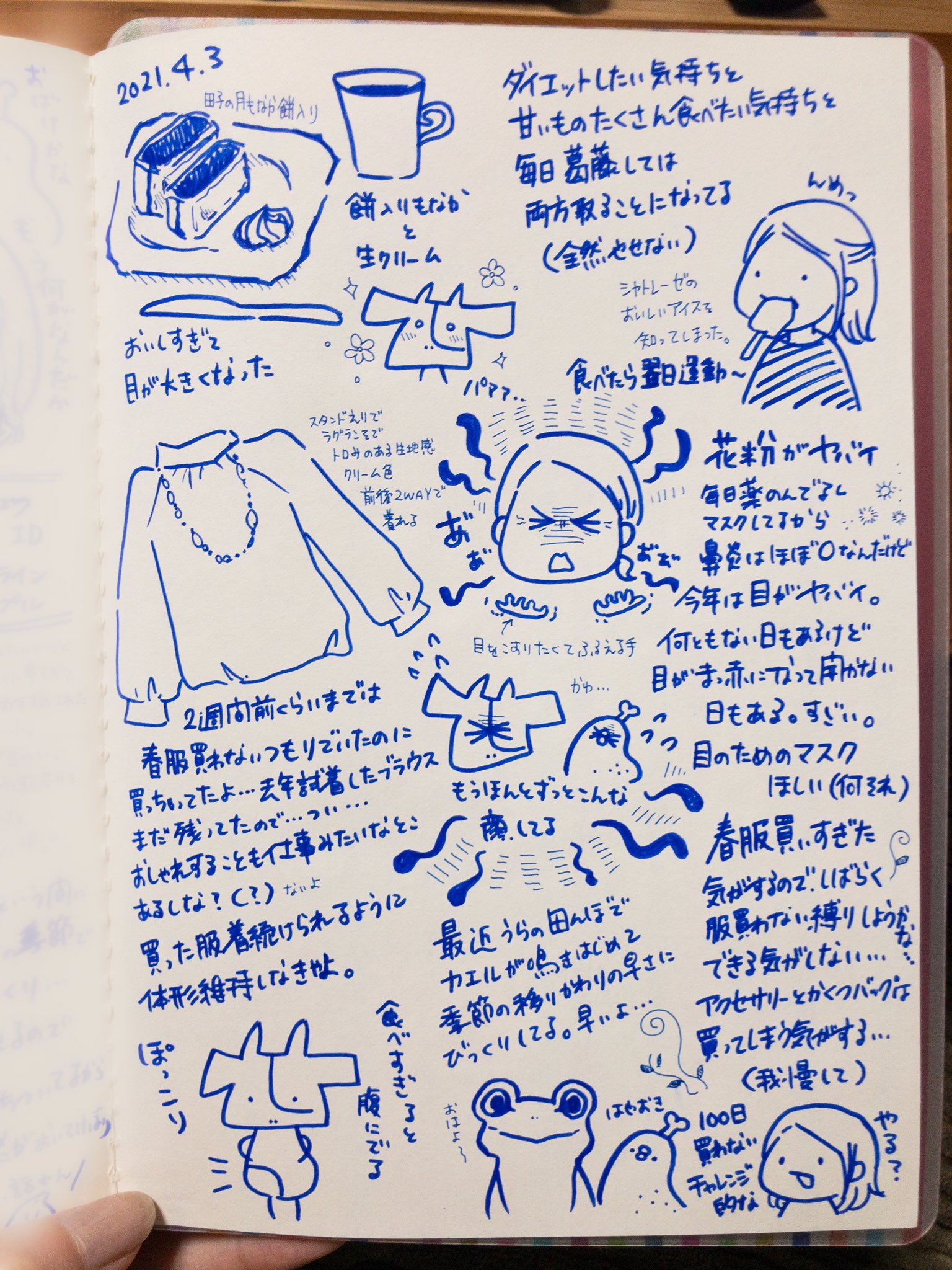 100均のノートと青ペンで落書き Twitter Search Twitter