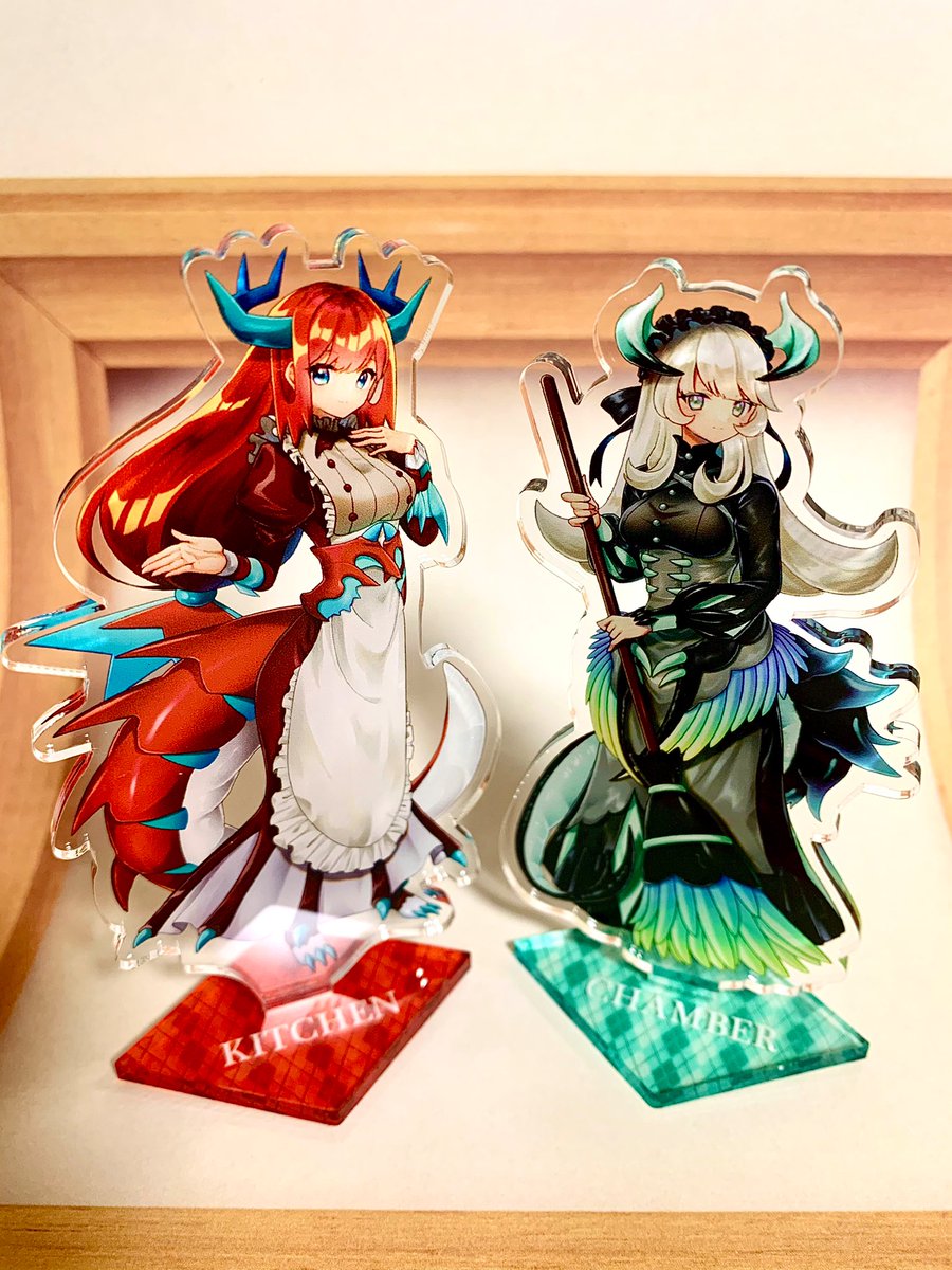 帆美さん Homipoke28 の製作されたドラゴンメイドのティルルとチェイ Otamaのイラスト