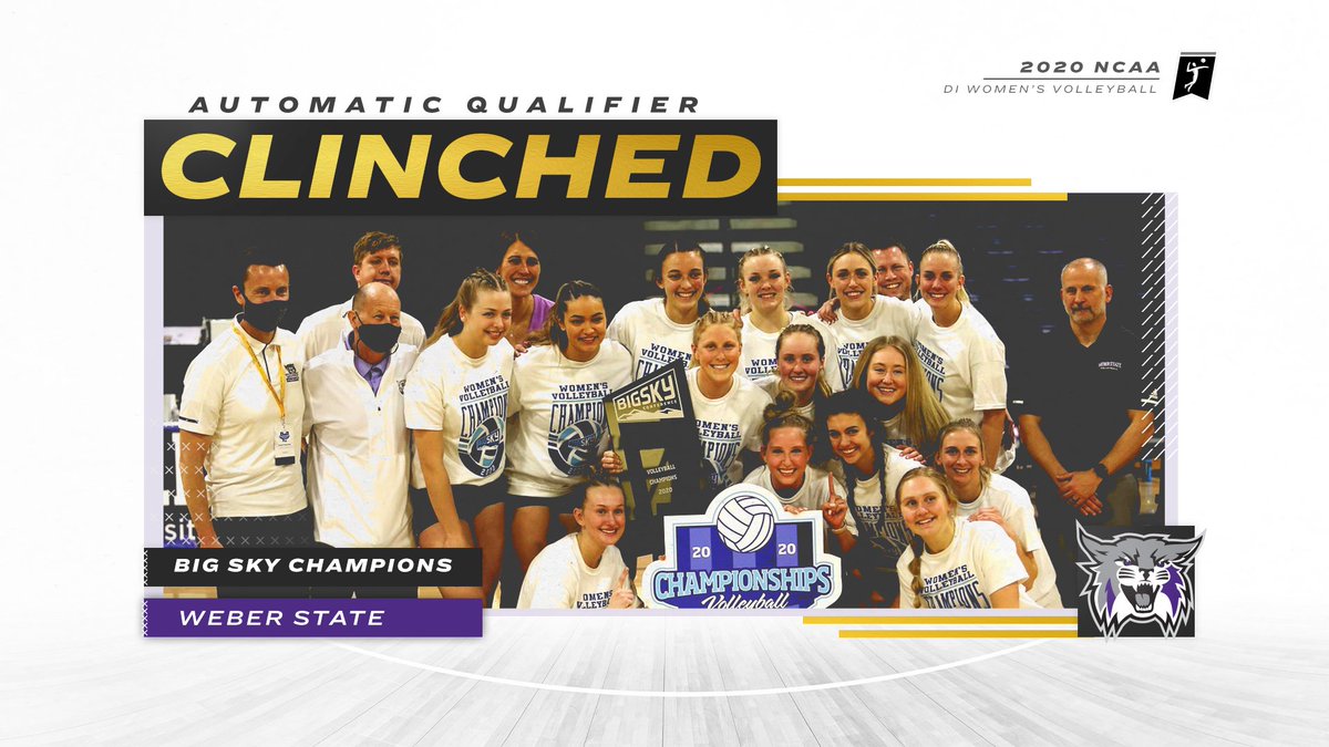 NCAAVolleyball's tweet photo. Wildcats on 🔝

@weberstatevb wins the @BigSkyConf Championship, clinching its place in the #NCAAVB tournament! https://t.co/f6CYtCuirj