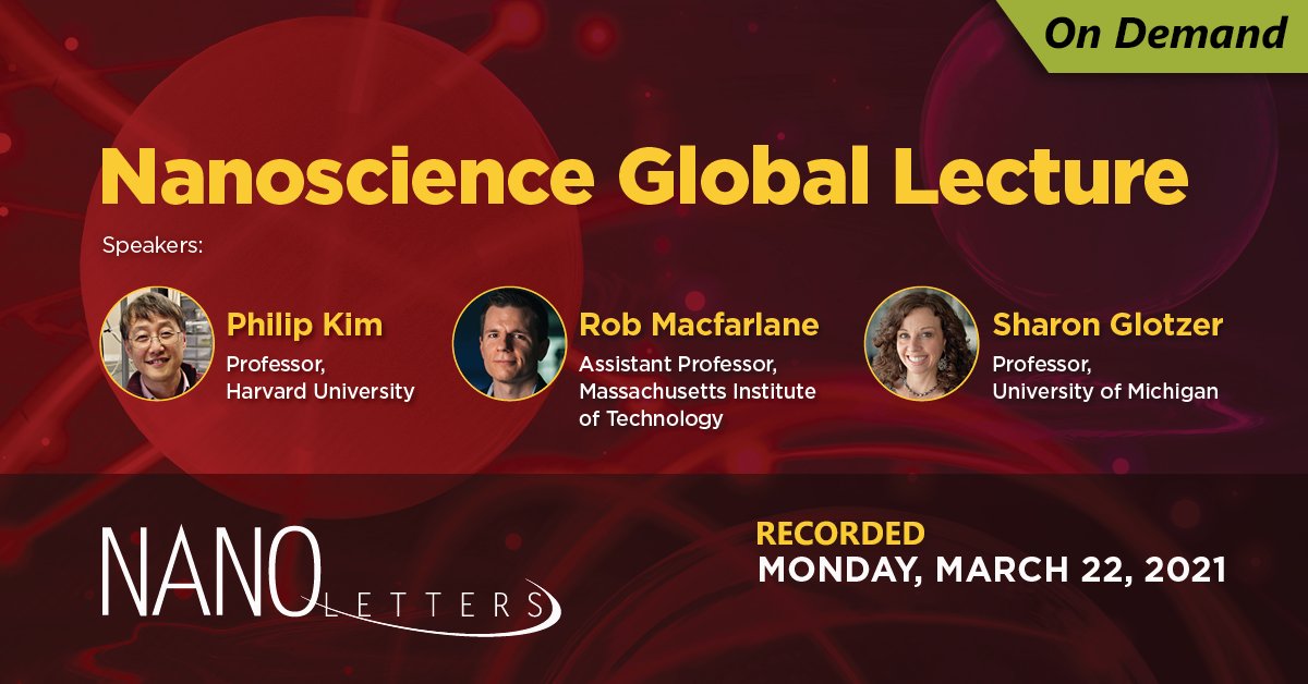 NanoLetters's tweet photo. [ICYMI] The March #NanoscienceGlobalLecture can be viewed here  --> https://t.co/ajdSpys9pe #WeekendWatchParty https://t.co/UaVMZTOjAd