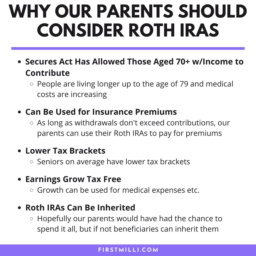 💜 This post was inspired by a long-time follower. He asked if it's possible for his 70 year old parents to invest in Roth IRAs. 

l8r.it/MA8v

💜  Try our calculator and see if it makes sense for you. 

#stocks #invest #rothira #investing #retirement