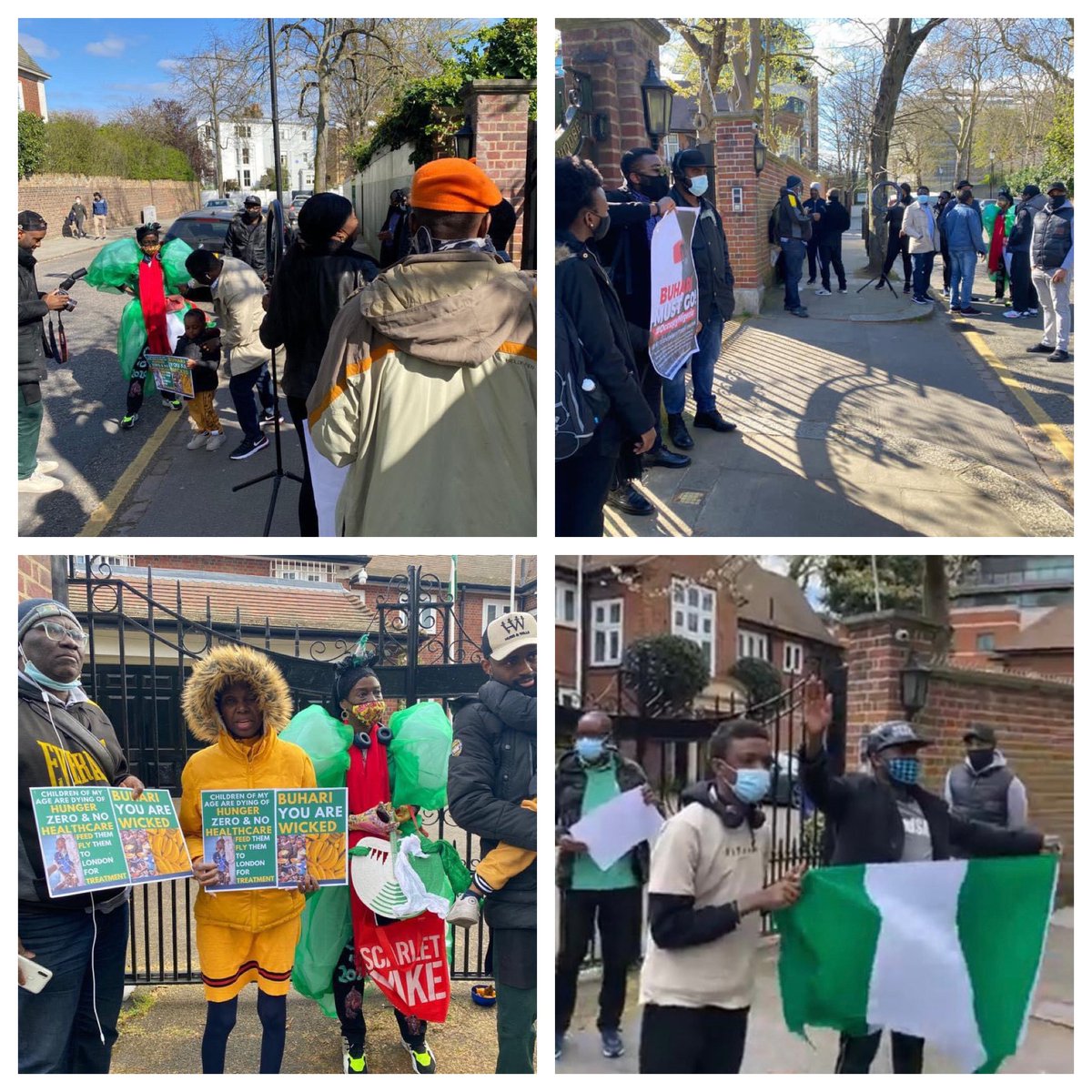 steve_hanke's tweet photo. .@elrufai, the governor of Nigeria's Kaduna State, is sowing misinformation. He claims that "nobody" attended the #HarassBuhariOutOfLondon protests when hard evidence suggests otherwise. El-Rufai is trying to run cover for Sleepy @MBuhari's inexcusable silence. @renoomokri https://t.co/dRSjbrWFI4