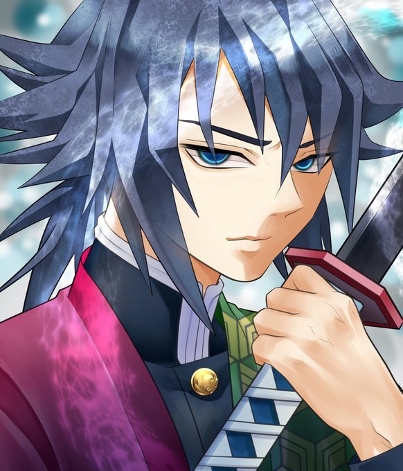 ぽこたろー✩絵垢さんがTwitterに投稿した冨岡義勇(鬼滅の刃)のイラスト。