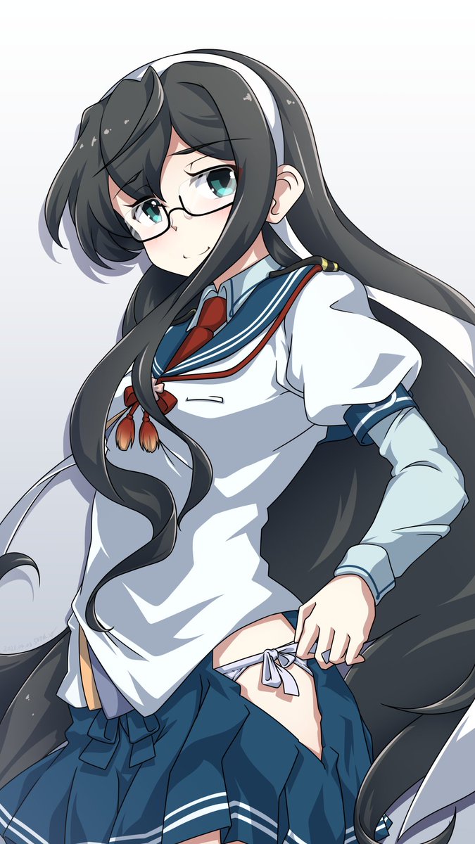 艦これ 昨日進水日だった大淀さん描きました 今回も当日中に間に合わず 3 547th Sy 21夏イベ攻略中のイラスト