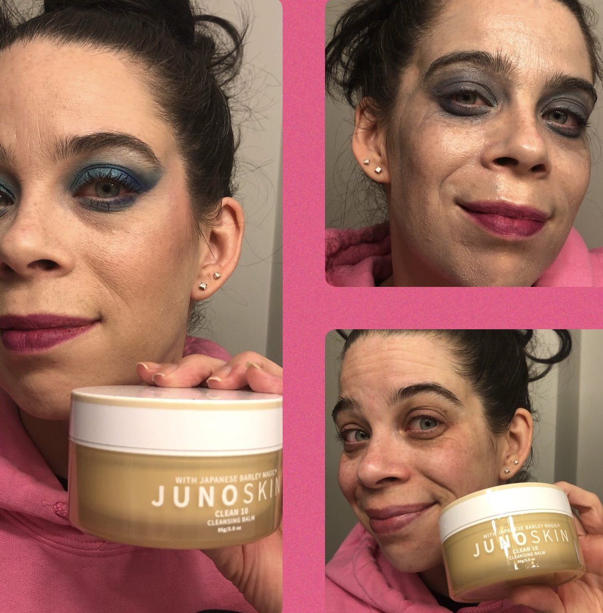 disorderlydunay's tweet image. Hands down my favorite way of removing my makeup! No harsh scrubbing! @thejunoco #thejunoco #cleansingbalm #makeupaddict