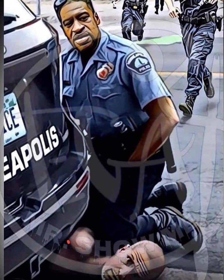 Instead of pontificating on this image, remember this....“White officers use force 60 percent more often, on average, than Black officers, and fire their guns twice as often.” See research here: https://t.co/Y4qIcK1FA4 #DerekChauvinTrial #GeorgeFloyd https://t.co/L00XP32aRn