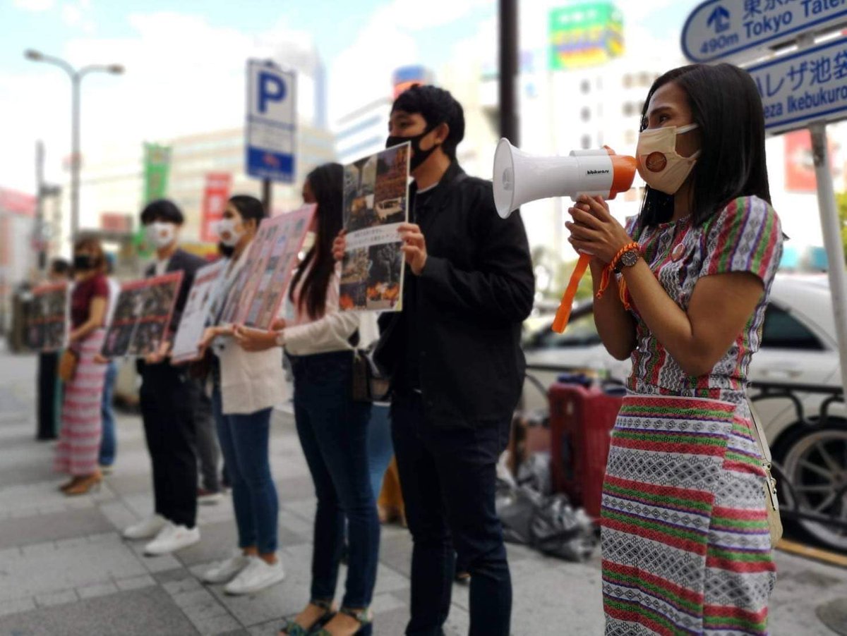 Myanmar people living in #Tokyo continued a campaign to raise public awareness about their country’s anti-regime movement for a third week on Saturday.