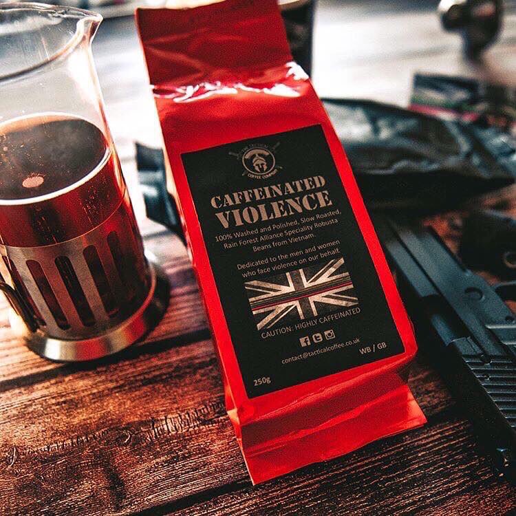 tactical_coffee's tweet photo. ⭐️⭐️⭐️⭐️⭐️ At last, a strong coffee that doesn't taste like shite.

I have ordered bags of high caffeine coffee from every webpage I can find. I'm happy to say I have actually found one I like. Ordering a kilo now.

Baz Weller on Caffeinated Violence. https://t.co/wJQHxBnzTW