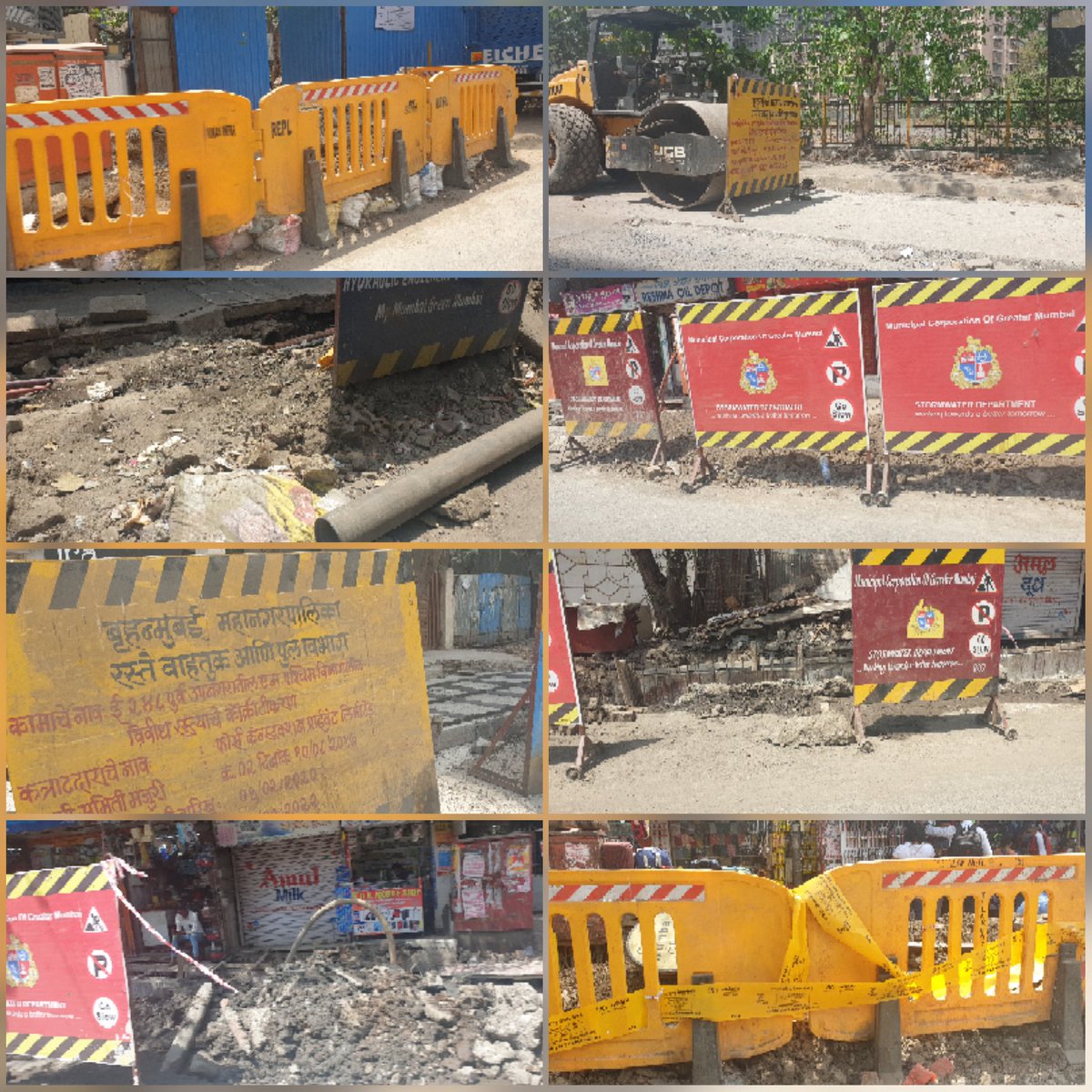 suranjan71's tweet photo. @mybmc @CMOMaharashtra @MumbaiPolice Literally the roads are reduced to single tracks #Chembur Station Market,all over #ShellColony.All roads dug up,JCBs,rollers etc parked.The work maybe necessary,but it should be finished rapidly.Nobody bothers about people's inconvenience.🙏🙏 https://t.co/XM6tb6SkiP