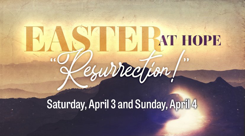 HopeWDM's tweet image. Easter at Hope starts TODAY!! Join us for the biggest Jesus party, celebrating the biggest moment, Jesus’ resurrection! ☀️
We have tons of services for you to choose from:
Sat. at 11:00 am and 1:00, 3:00, 5:00 &amp;amp; 7:00 pm
Sun. at 6:52, 7:00, 9:00 &amp;amp; 11:00 am and 1:00, 3:00 &amp;amp; 5:00 pm