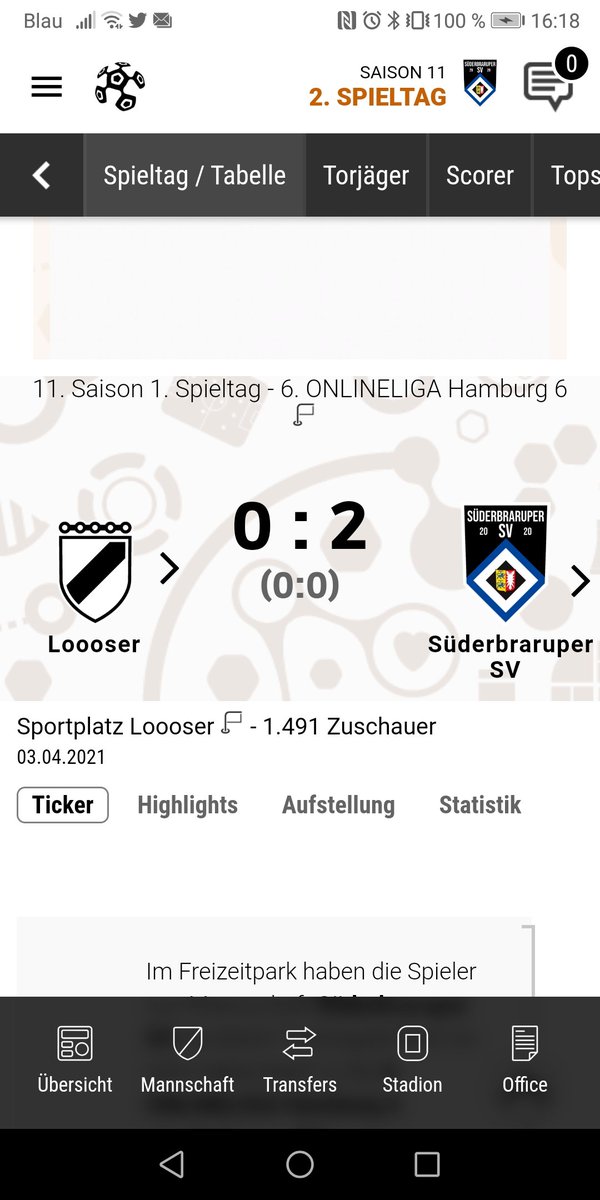 Wir starten mit einem Sieg in die neue Saison 👍. Die Tore sind zwar erst in der 84. und 90. Minute gefallen, aber verdient. Gegen Looser ist es unser erster Sieg, bisher gab es 2 Niederlagen und 2 Unentschieden. Der nächste Gegner ist für uns noch unbekannt, mal sehen.