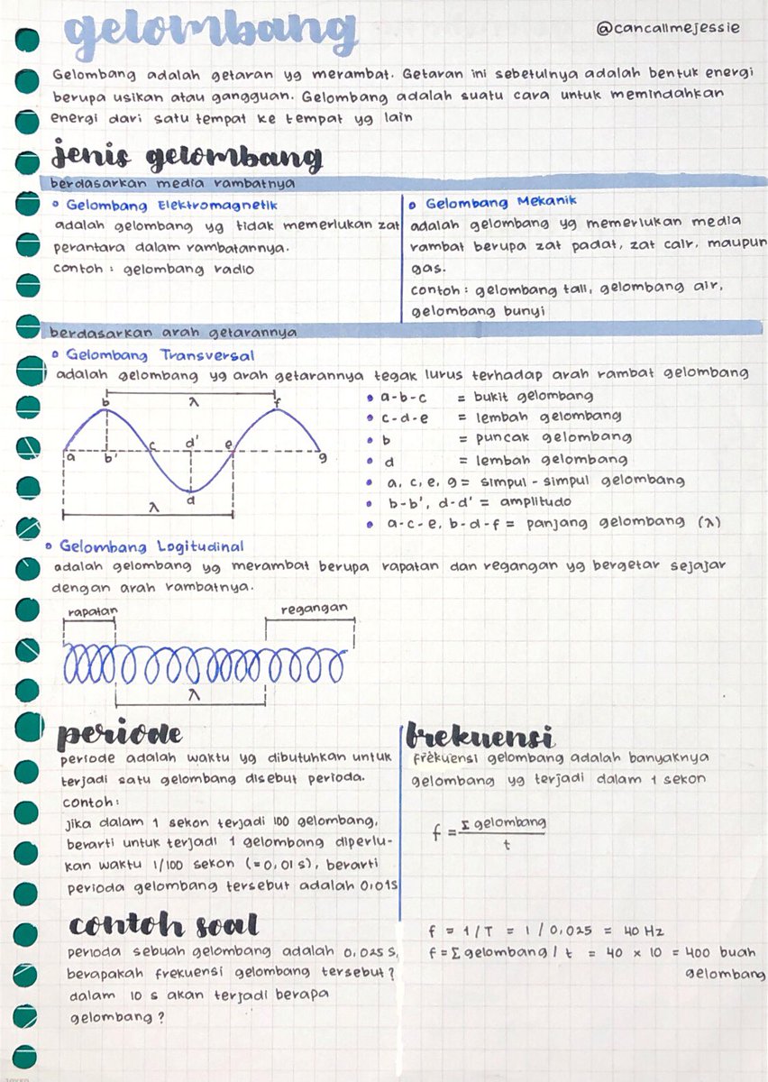 cancallmejessie's tweet photo. ⊹ gelombang - catatan materi IPA kelas 8 https://t.co/zsY4LrhFWA