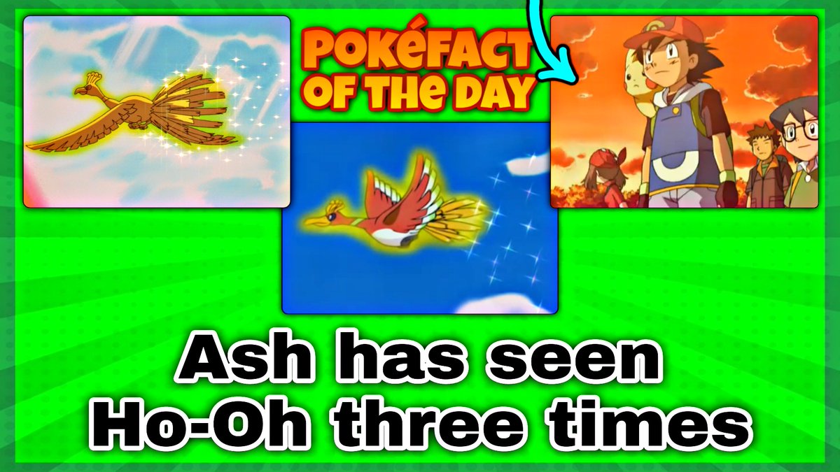 Throughout his Journey, Ash has seen Ho-Oh three times.Of course, we can't say for sure that it's been the same Ho-Oh each time, but it is certainly curious that a specific Legendary Pokémon continued to appear in front of Ash.  #anipoke