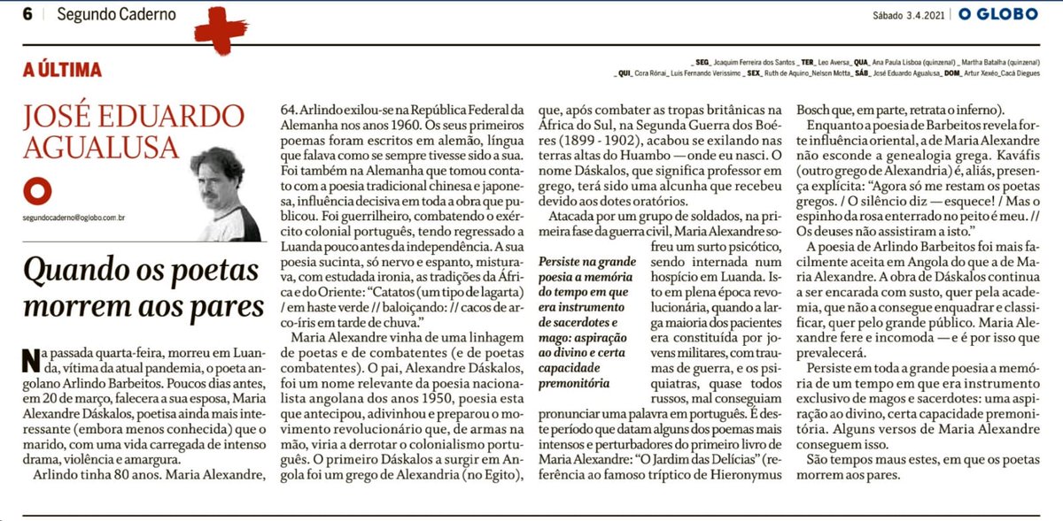 José Eduardo Agualusa on X: Muito obrigado, @miriamleitao. Fico feliz por  ter vc como leitora. Beijo / X