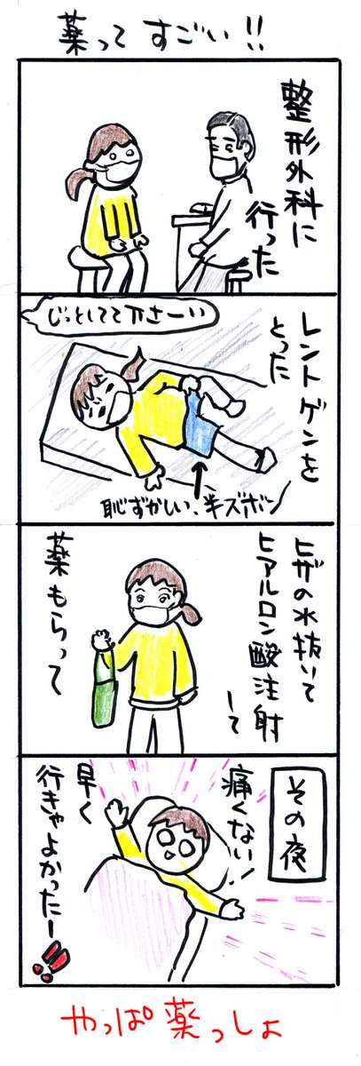 #四コマ漫画
#整形外科
#膝痛
#薬ってすごい! 