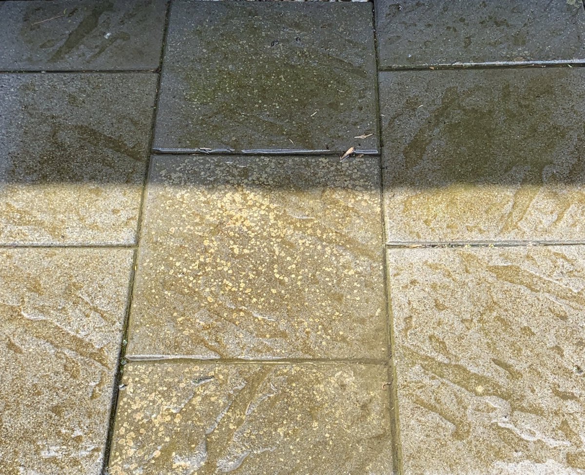 Cleantechnics1's tweet photo. #FoamOrg voor reinigen van terras. 200 ml/m2 2% schuim oplossing van FoamOrg https://t.co/KjG8rDK4dz