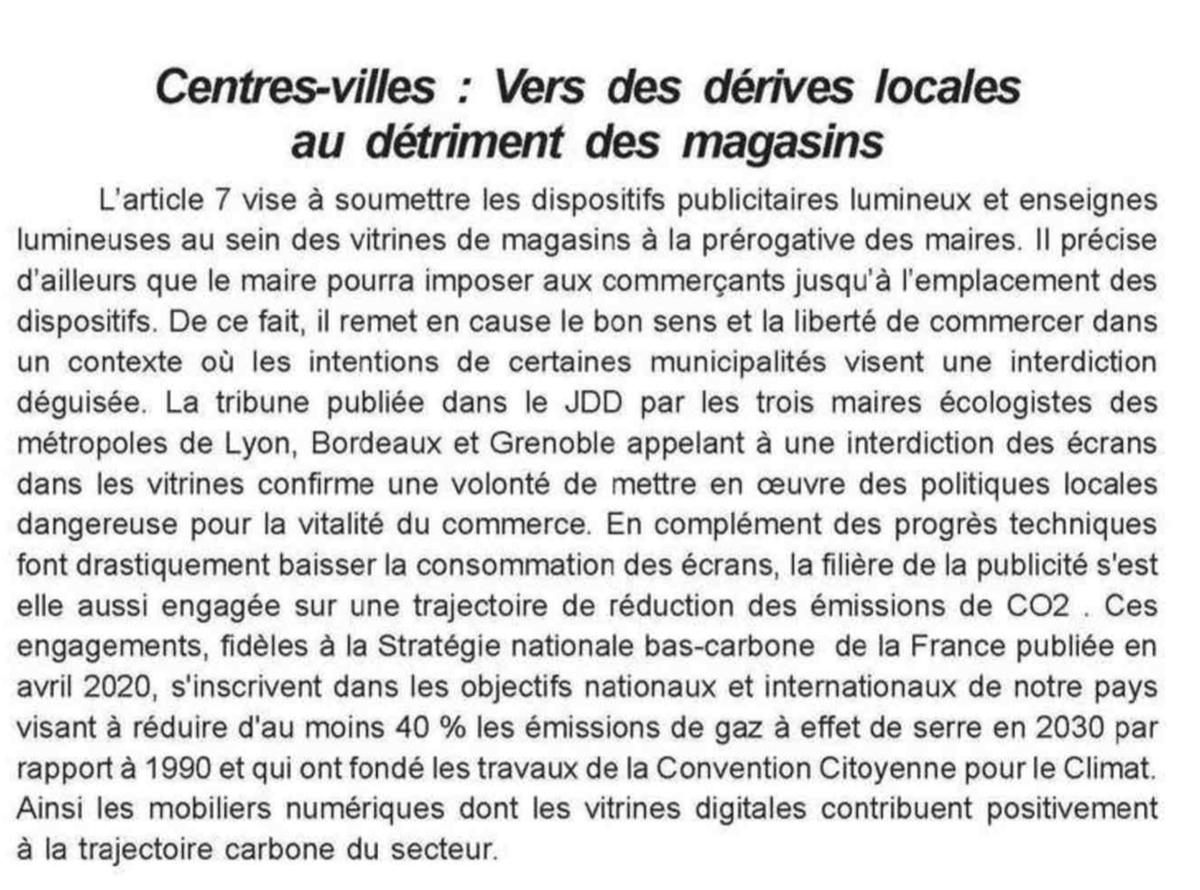 CollectifTPMV's tweet photo. Interdiction de la publicité à l'intérieur des vitrines : vers des dérives à l'encontre des commerçants ! #LoiClimat https://t.co/8Ojmyk2Mgx