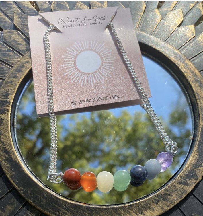 Hey Gems , how pretty is this Chakra necklace ? 💎💎 #ChakraNecklace #SilverNecklace #Silverchain #ChakraJewelry #shopsmall #smallbusiness #Womanownedbusiness #Femaleownedbusiness #LatinaOwnedBusiness #Latinas #Explore #Art #Share #Chakra #Stones #Earrings #Resin #Clay