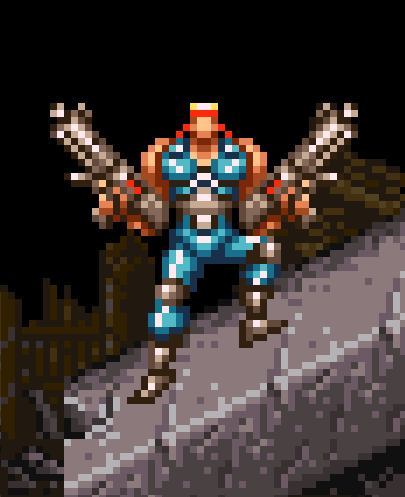 CRTpixels's tweet photo. Contra III: The Alien Wars (1992, Konami) - SNES

Raw Pixels vs. PVM-20L2MD S-Video

Really loving what the CRT does for the metallic gradient on Bill's guns here! https://t.co/KPrIhvH3uq