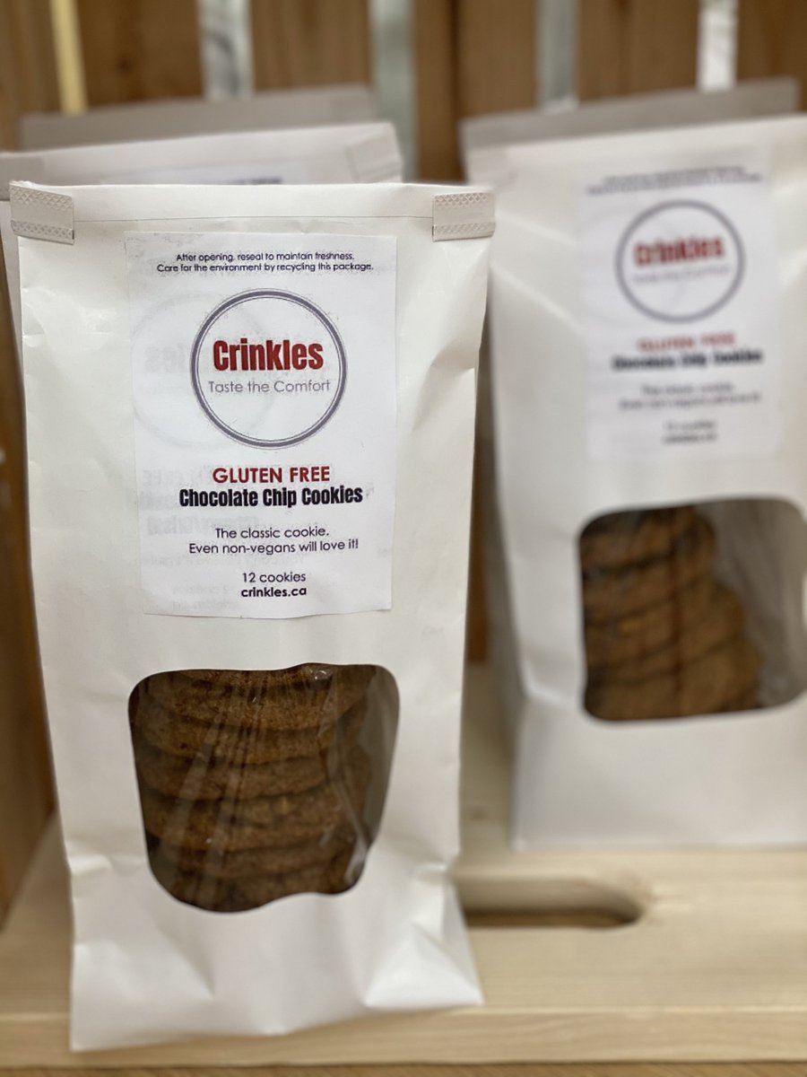 YegdtMarket's tweet photo. Welcome another new vendor today! @crinkles.ca carries #vegan #glutenfree and #keto baking mixes, and freshly baked gluten free chocolate chip cookies! Find them sharing a booth with Aunty Jean’s Fudge. 
#bakingmixes
#eatlocal 
#supportsmallbusiness https://t.co/Q8r9vzxxEF