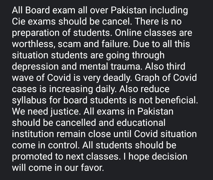 sahersheikh_'s tweet photo. (Saudi Arabia - 541 cases, Mexico - 1300 cases, Kuwait - 1400 cases) Exams cancelled
Pakistan-5000 cases still exams are not being cancelled in-spite of the alarming rise of covid in sight.All countries of zone 4 have cancelled their exams. #cancelboardexams2021 #novoteforPTI https://t.co/kcn3R3HTSb