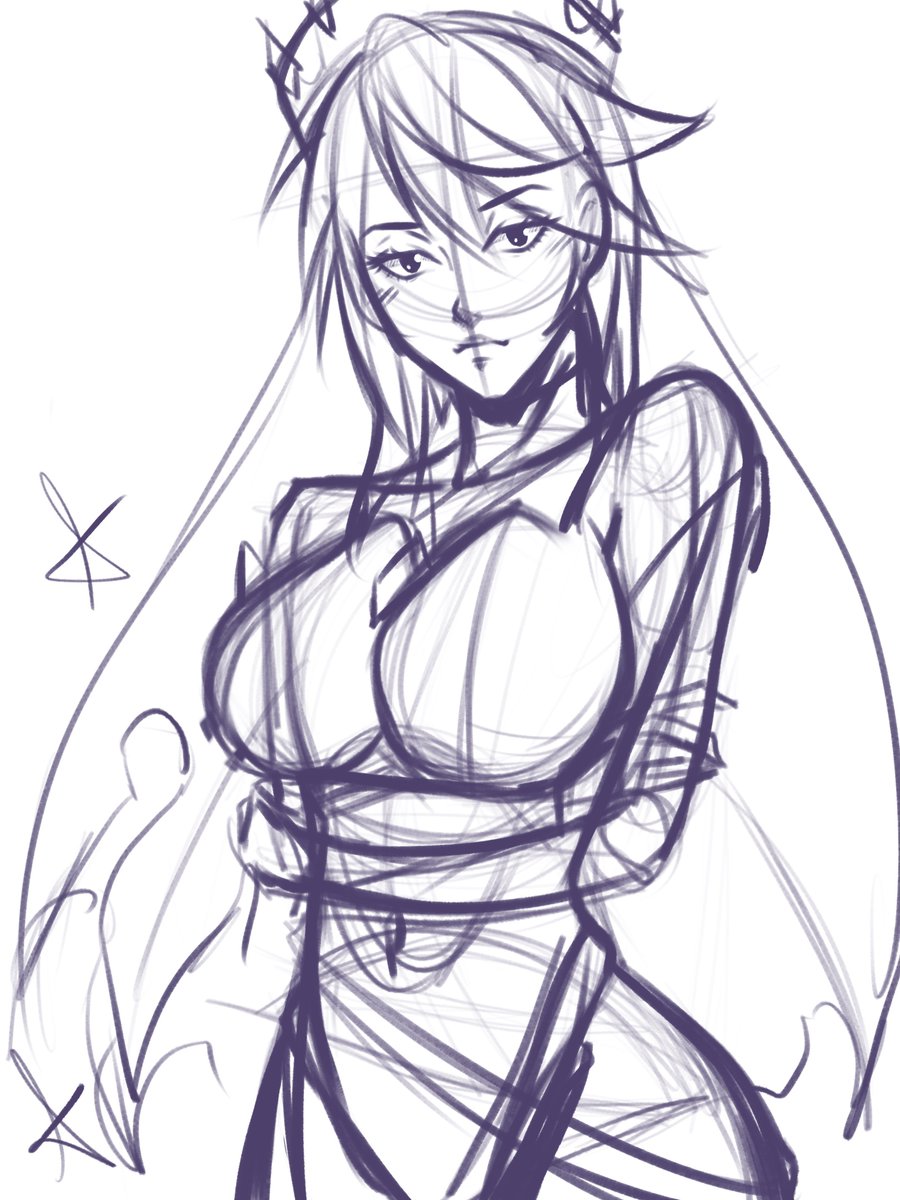 Red_draws_'s tweet photo. The sketch                                   The little less sketch

#genshinimpactfanart #Genshin #Genshin_Impact #Rosaria #原神 https://t.co/k0G3j3jjYb