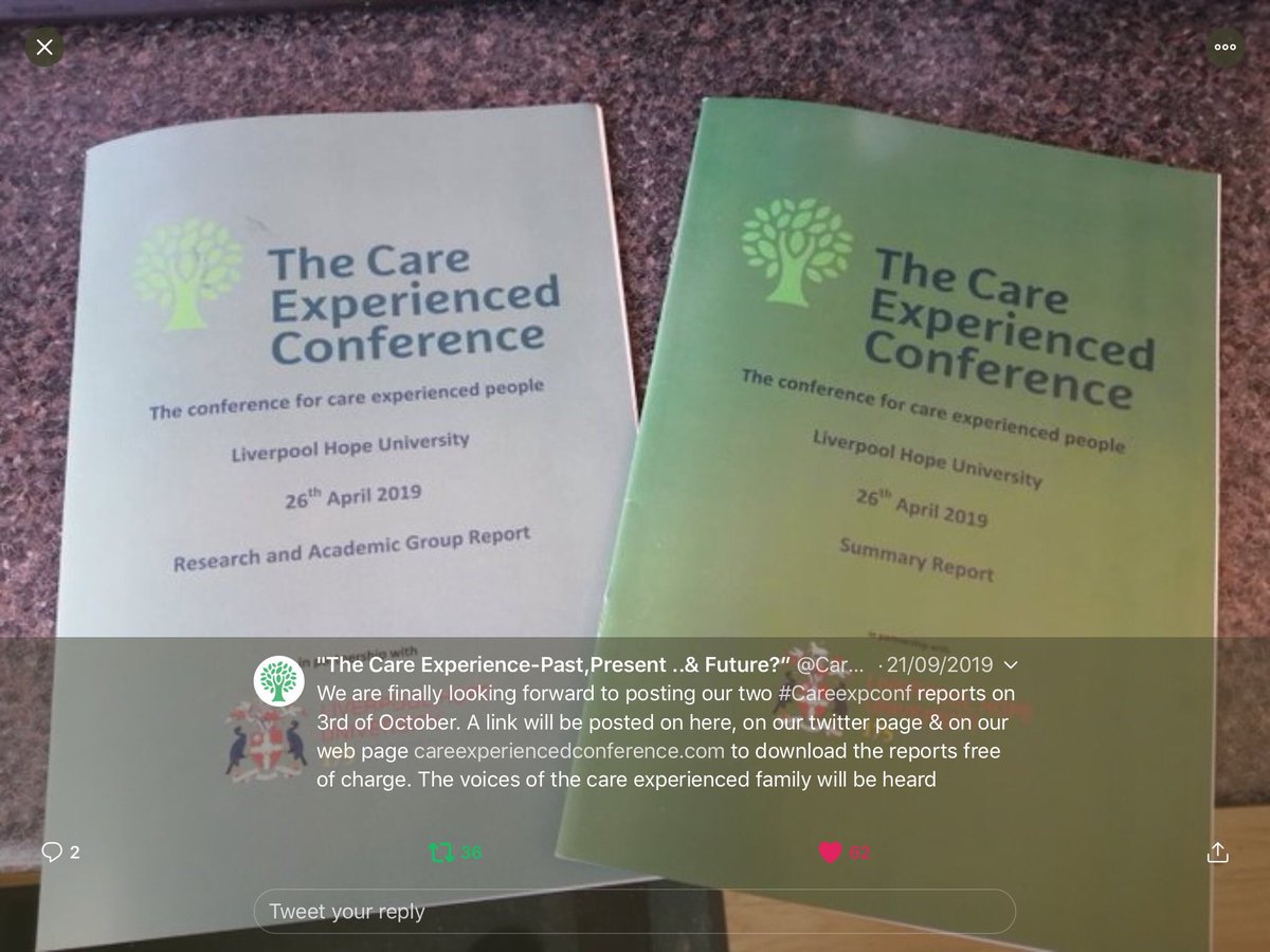 2/10 This is the aspiration behind  #CARINGTEAMS and reflects Top 10 Messages presented to Secretary of State in Oct 2019 by Care Experienced Conference Team