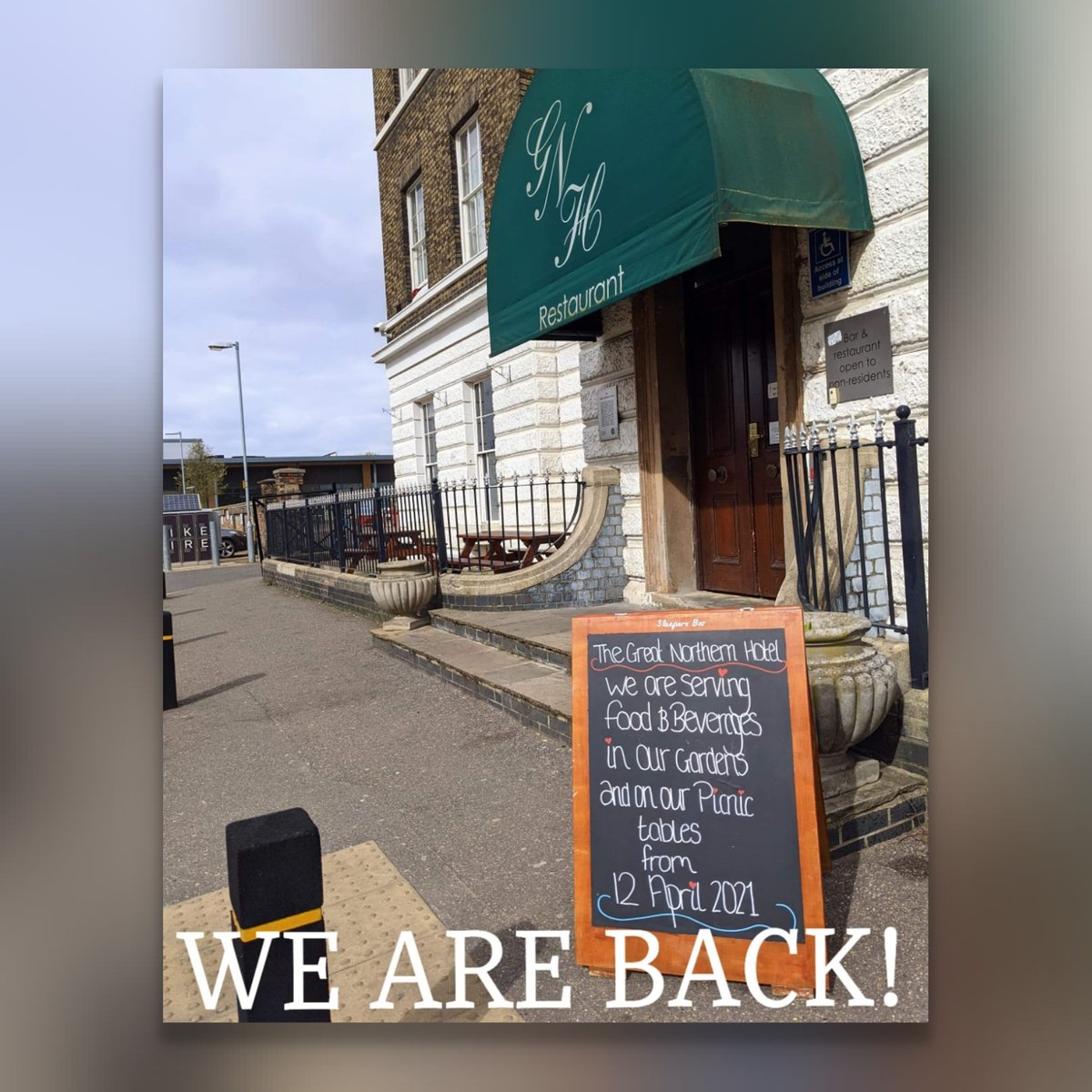 We are back!
We have missed you all very much.
From Monday 12th April, Hospitality are able to open outdoors!
We will be serving delicious coffees, a range of sweet treats, freshly cooked food &amp; much more! 
Watch this space!
Keep Safe,
The Great Northern Team♥️