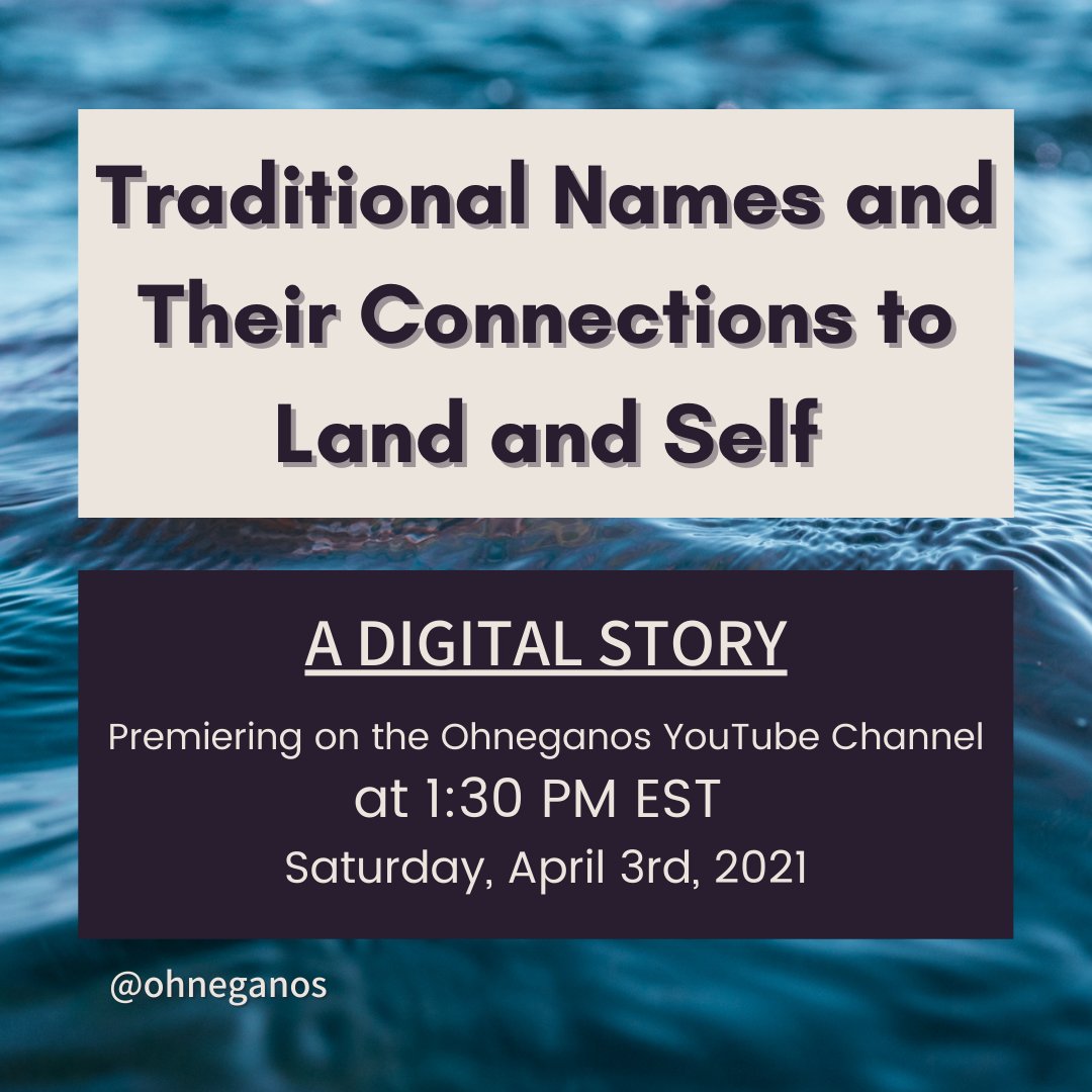 A new digital story depicting the importance of Indigenous traditions is being released today! You can watch it on the Ohneganos YouTube channel at 1:30pm. Don't miss out!!💦
youtube.com/watch?v=-blwCP…
