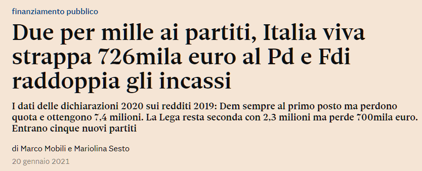 MPenikas's tweet photo. Due per mille ... che sia arrivata l'ora, #M5S? https://t.co/D3wdYKzvul