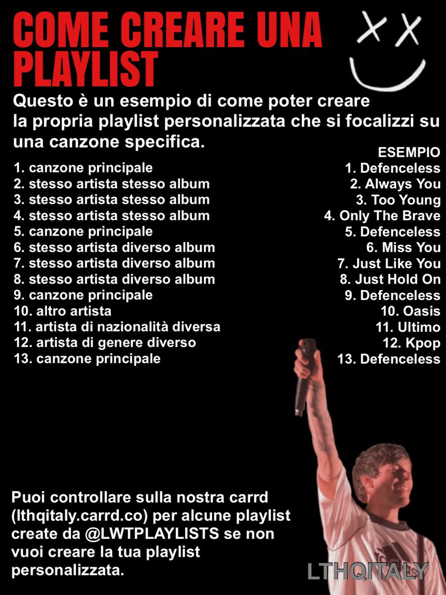 LTHQItaly's tweet photo. In questi giorni abbiamo notato che state organizzando diversi streaming party(e questo ci rende molto felici)ma molte delle playlist che avete creato non vanno bene, Spotify le considera spam. Sotto lasciamo uno schema su come devono essere fatte, possibilmente di 2/3 ore😊💙 https://t.co/dDgAiTTxOo