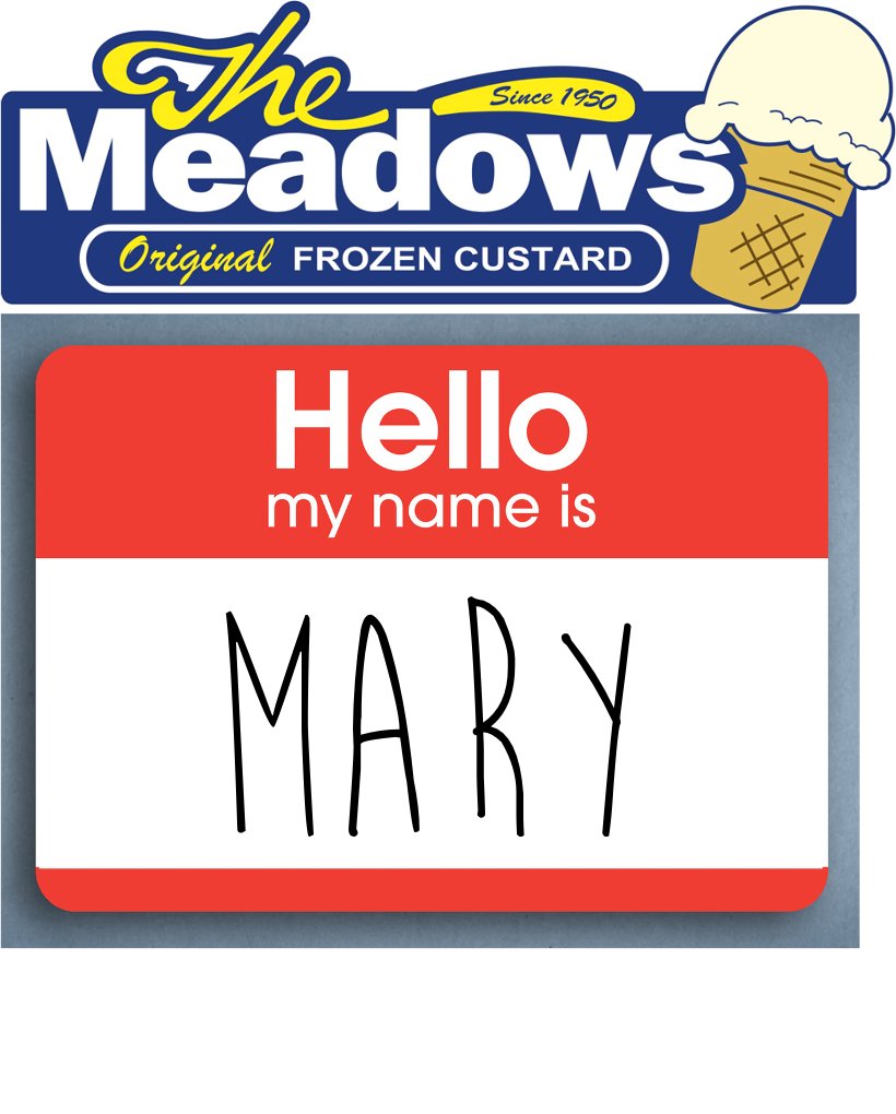 The Meadows of Delran NAME GAME!

If your name is picked, bring your ID to the Meadows of Delran drive-thru window TODAY, April 3rd ONLY, and receive a FREE small custard (cone or cup).

Today’s Name is MARY!
#MeetMeAtTheMeadows #SouthJersey #DelranNJ #BurlingtonCounty
