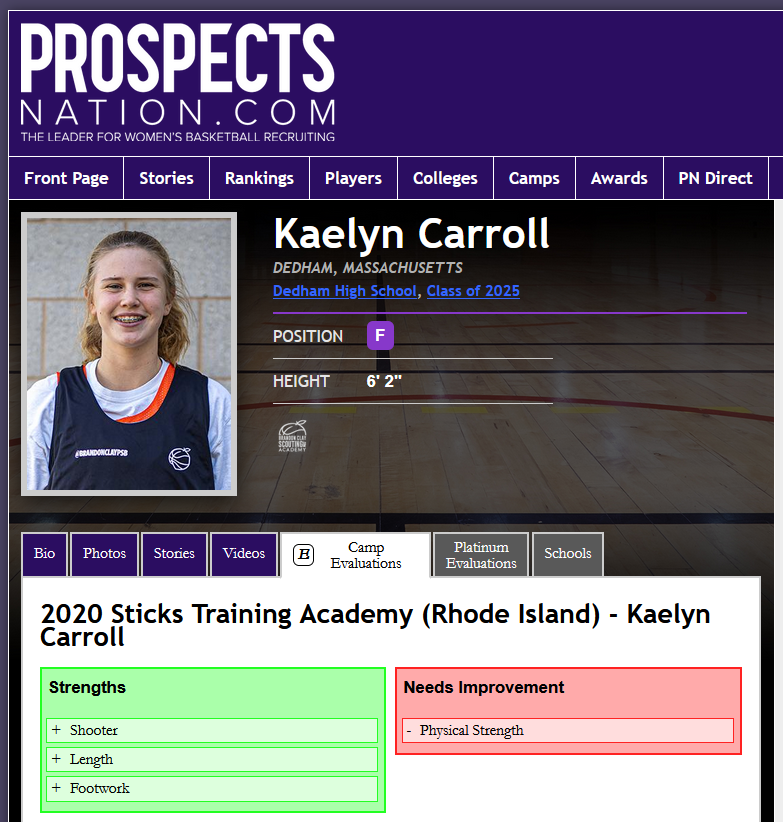 Northeast All American Showcase X @BClayTraining 
'25 Kaelyn Carroll (MA) is already a shooter's shooter.

6-2 &amp; can flame it from distance.

See what we wrote about her from the <a href="/SeanSticksSmith/">Sean Smith</a> Showcase in Rhode Island
prospectsnation.com/player/kaelyn-…