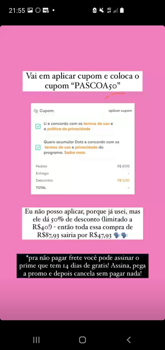 Geise_AndradeE's tweet photo. Dica de ouro para os amantes de chocolate, parece que o cupom vale até amanhã.
- 1 Baixe o Supermercado Now
- 2 faça o cadastro
- 3 selecione o mercado, ícone Páscoa
- 4 escolha seus doces
- 5 aplique o cupom PASCOA50
E SEJA FELIZ 🐰🍬🍫 https://t.co/mkfI1ij4Gl