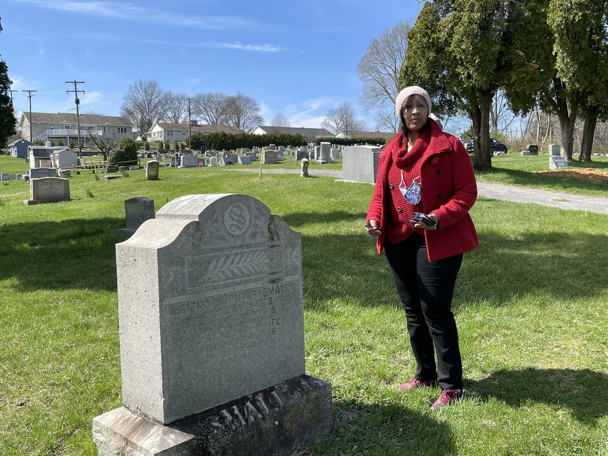 It wasn’t until Samantha really began to look and to make the connections between the headstones here did she realize the not just four or five of her descendants were buried in this cemetery in York, but more than a hundred were.