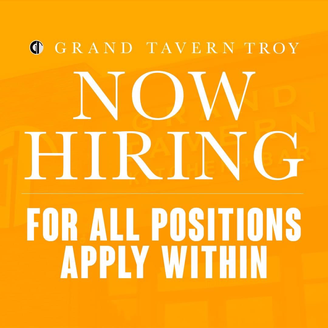 GRAND TAVERN IS HIRING! facebook.com/grandtaverntro…