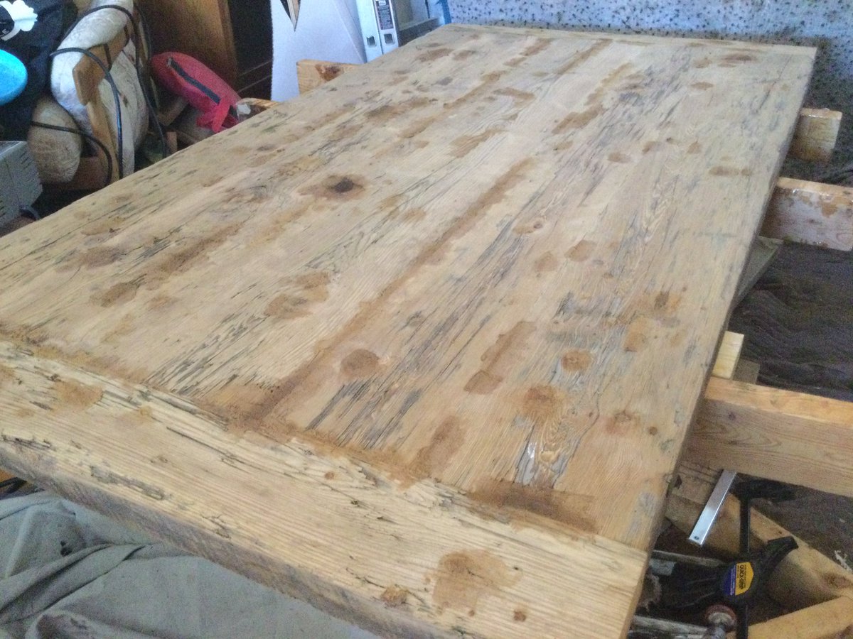 Table top coming along. Try to finish off by end of month...due to “March” break being in April! Happy Easter everyone! #Easter #harvesttable #reclaimed #woodworking #tdot #the6ix #mississauga