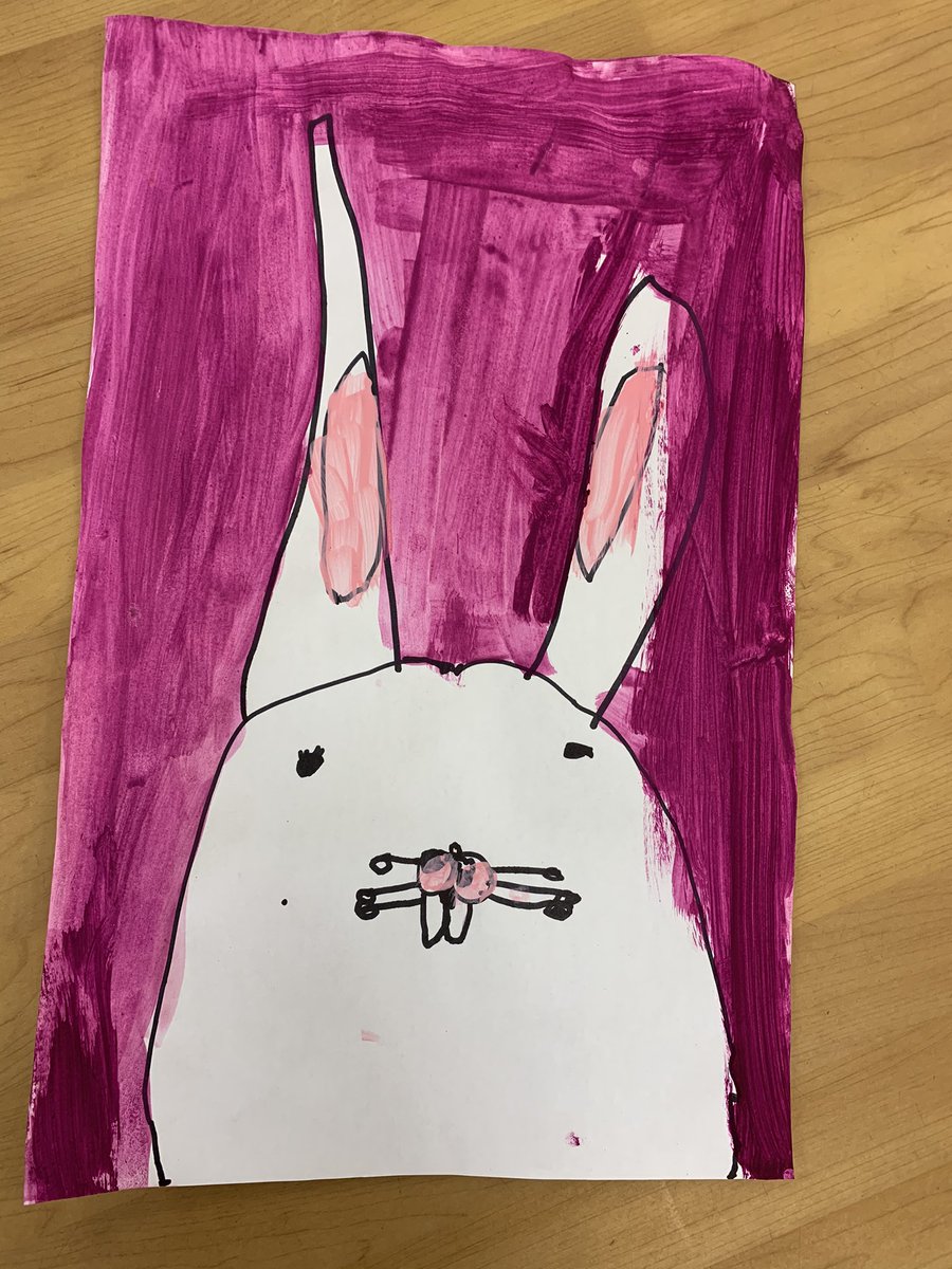 GlendaBensonSPS's tweet photo. KAB students were busy making bunny art this week to celebrate Easter . They did a fantastic job !! @StirlingPS #bunnies #easter2021 #drawandpaint #allunique https://t.co/mgBydYrJ3D