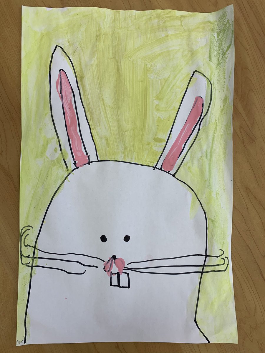 GlendaBensonSPS's tweet photo. KAB students were busy making bunny art this week to celebrate Easter . They did a fantastic job !! @StirlingPS #bunnies #easter2021 #drawandpaint #allunique https://t.co/mgBydYrJ3D